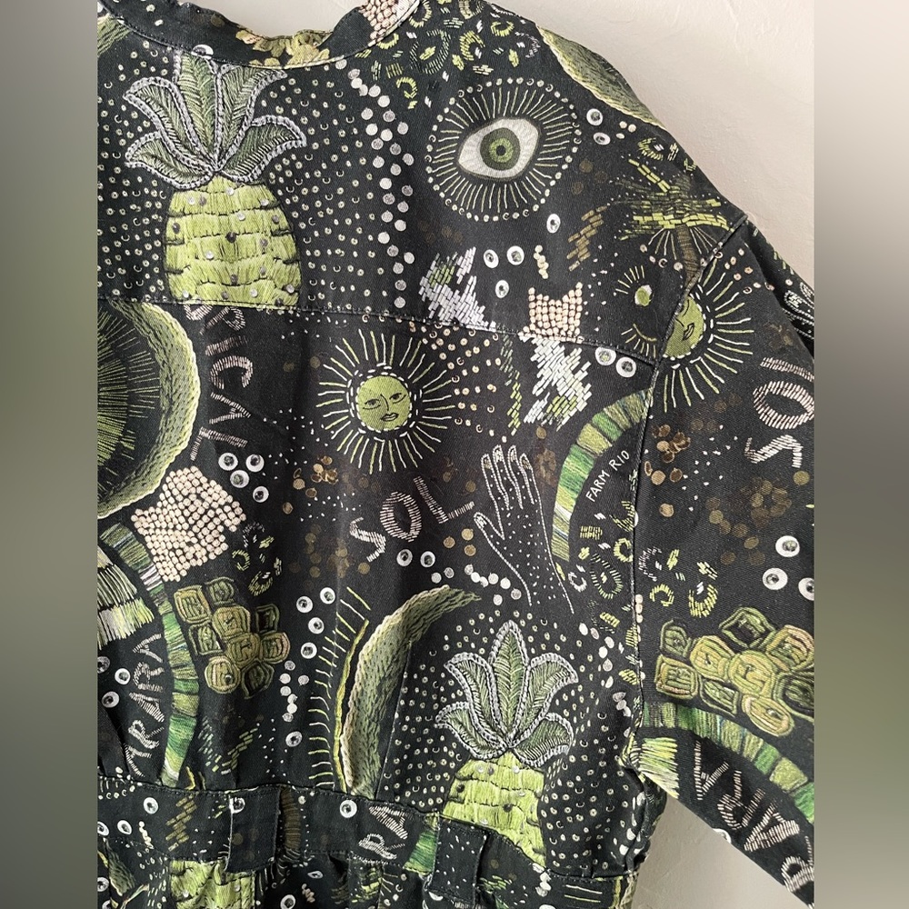 FARM Rio Black & Green Printed Long-Sleeve Jumpsuit - Picture 10 of 10